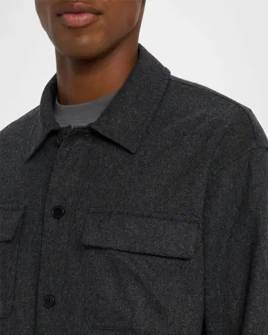 Frame Men's Wool-Blend Two-Pocket Overshirt | Thumbnail 4