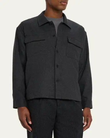 Frame Men's Wool-Blend Two-Pocket Overshirt | Thumbnail 8