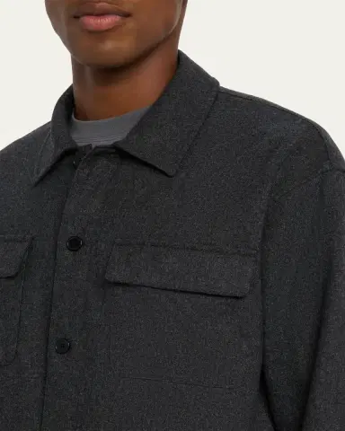 Frame Men's Wool-Blend Two-Pocket Overshirt | Thumbnail 9