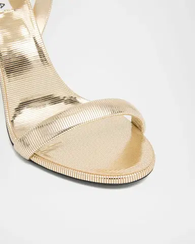 Alaïa Metallized Leather Ankle-Strap Sandals | Thumbnail 9