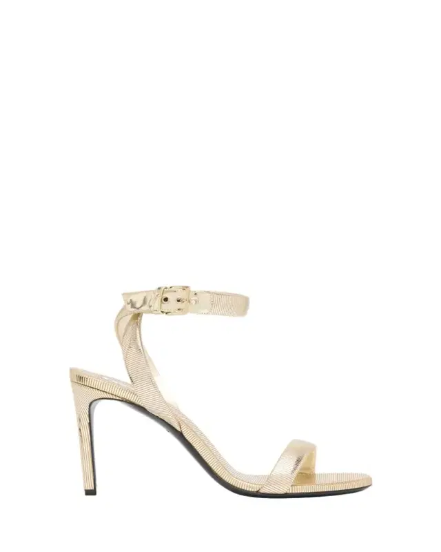 ALAIA Metallized Leather Ankle-Strap Sandals