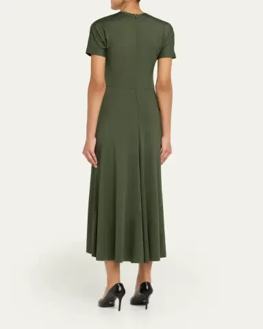 Victoria Beckham Blaire Gathered Waist Midi Dress | Thumbnail 3 Victoria Beckham Blaire Gathered Waist Midi Dress | Thumbnail 3