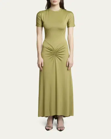 Victoria Beckham Blaire Gathered Waist Midi Dress | Thumbnail 6 Victoria Beckham Blaire Gathered Waist Midi Dress | Thumbnail 6