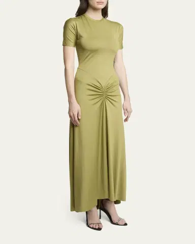 Victoria Beckham Blaire Gathered Waist Midi Dress | Thumbnail 8 Victoria Beckham Blaire Gathered Waist Midi Dress | Thumbnail 8