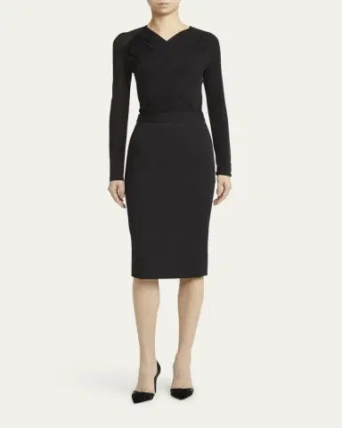 Giorgio Armani Ruched Jersey Long-Sleeve Midi Dress | Thumbnail 2 Giorgio Armani Ruched Jersey Long-Sleeve Midi Dress | Thumbnail 2