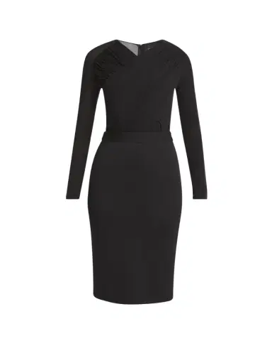Giorgio Armani Ruched Jersey Long-Sleeve Midi Dress | Thumbnail 1 Giorgio Armani Ruched Jersey Long-Sleeve Midi Dress | Thumbnail 1