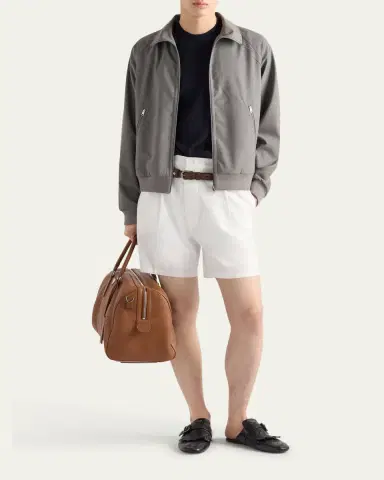 Prada Men's Cashmere and Silk Knit Short-Sleeve Sweater | Thumbnail 2