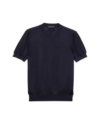 Prada Men's Cashmere and Silk Knit Short-Sleeve Sweater | Thumbnail 1