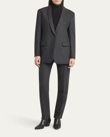 Giorgio Armani Cashmere Flannel Slim-Leg Ankle Trousers | Thumbnail 2 Giorgio Armani Cashmere Flannel Slim-Leg Ankle Trousers | Thumbnail 2