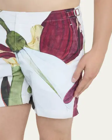 Orlebar Brown Men's Orchid Print Swim Shorts, 6" inseam | Thumbnail 4 Orlebar Brown Men's Orchid Print Swim Shorts, 6" inseam | Thumbnail 4