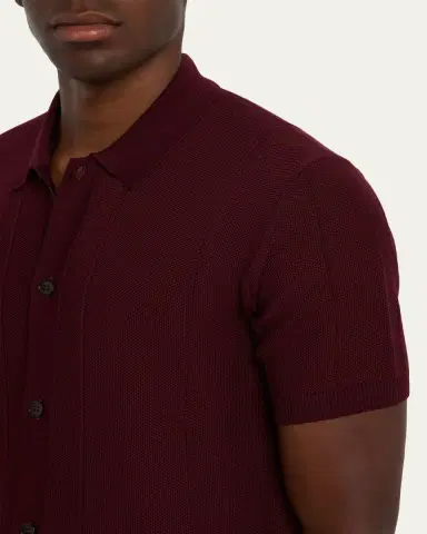 Orlebar Brown Men's Classic-Fit Pique Knit Short-Sleeve Shirt | Thumbnail 5 Orlebar Brown Men's Classic-Fit Pique Knit Short-Sleeve Shirt | Thumbnail 5