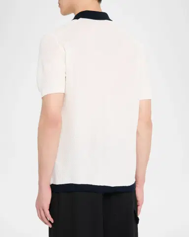 Orlebar Brown Men's Classic-Fit Pique Knit Short-Sleeve Shirt | Thumbnail 2