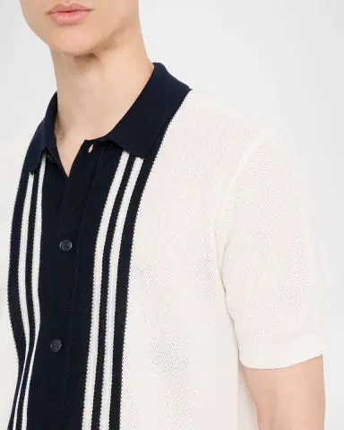 Orlebar Brown Men's Classic-Fit Pique Knit Short-Sleeve Shirt | Thumbnail 4