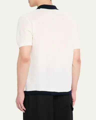 Orlebar Brown Men's Classic-Fit Pique Knit Short-Sleeve Shirt | Thumbnail 7