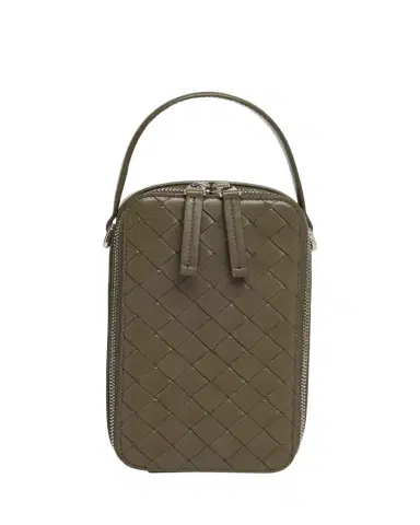 Bottega Veneta Men's Getaway Leather Crossbody Phone Pouch | Thumbnail 1