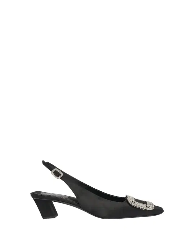 Roger Vivier Belle Vivier Crystal Buckle Slingback Pumps