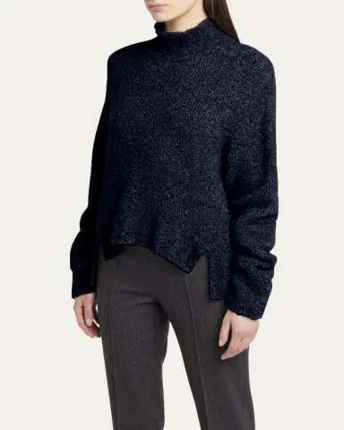 Giorgio Armani Turtleneck Cashmere-Silk Boucle Sweater | Thumbnail 4 Giorgio Armani Turtleneck Cashmere-Silk Boucle Sweater | Thumbnail 4