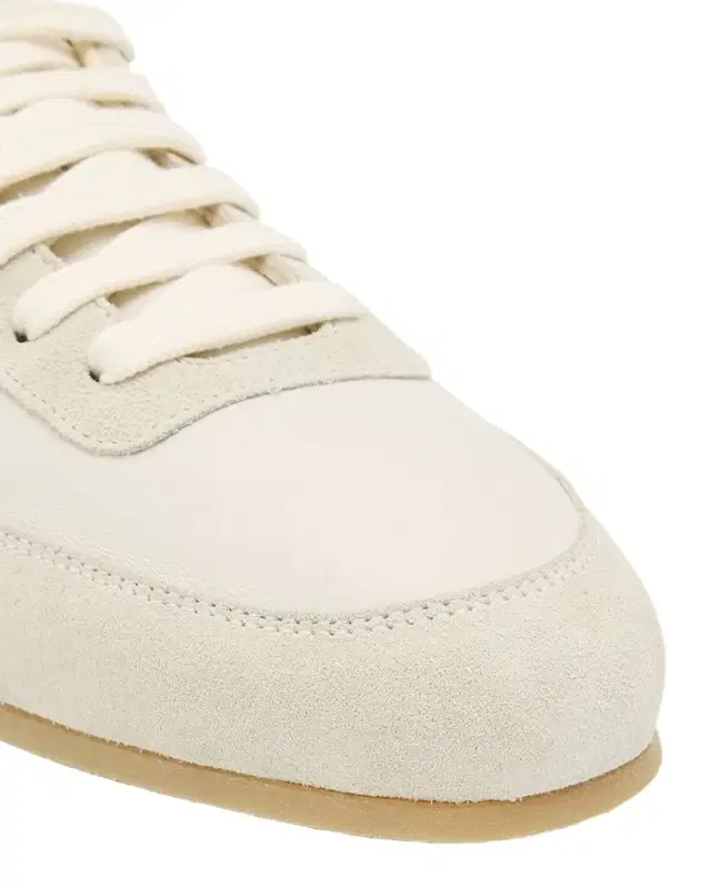 Minimal Leather And Suede Low-Top Runner Sneakers
