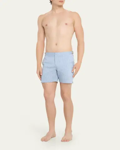 Orlebar Brown Men's Seersucker Stripe Mid-Length Swim Shorts | Thumbnail 2 Orlebar Brown Men's Seersucker Stripe Mid-Length Swim Shorts | Thumbnail 2