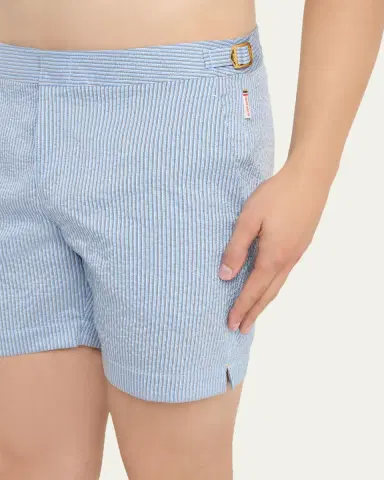 Orlebar Brown Men's Seersucker Stripe Mid-Length Swim Shorts | Thumbnail 4 Orlebar Brown Men's Seersucker Stripe Mid-Length Swim Shorts | Thumbnail 4