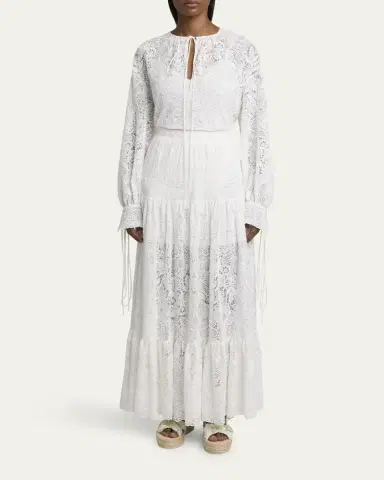 Erdem Tiered Floral Lace Skirt | Thumbnail 2