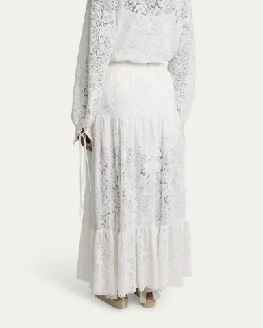 Erdem Tiered Floral Lace Skirt | Thumbnail 3