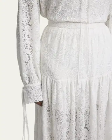Erdem Tiered Floral Lace Skirt | Thumbnail 5