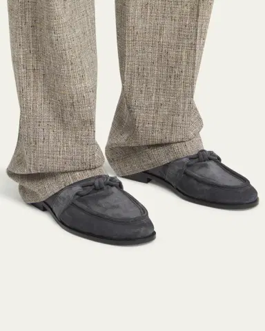 Bottega Veneta Men's Astaire Knot Suede Loafers | Thumbnail 6