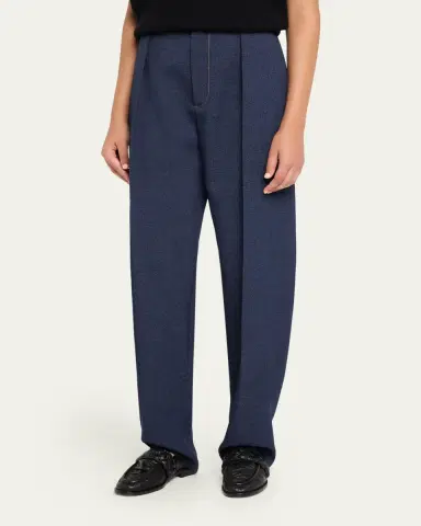 Bottega Veneta Melange Wool Drill Pleated Tapered-Leg Trousers | Thumbnail 4 Bottega Veneta Melange Wool Drill Pleated Tapered-Leg Trousers | Thumbnail 4
