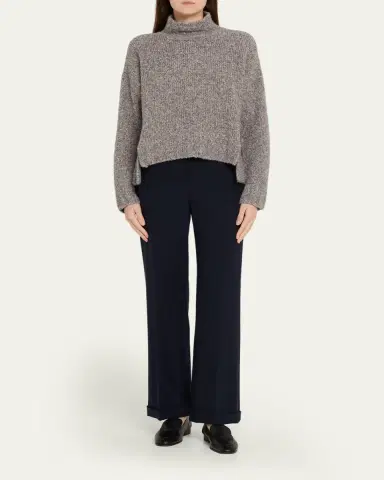 Giorgio Armani Cashmere-Silk Boucle Turtleneck Sweater | Thumbnail 2