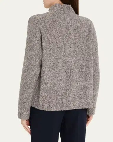 Giorgio Armani Cashmere-Silk Boucle Turtleneck Sweater | Thumbnail 3
