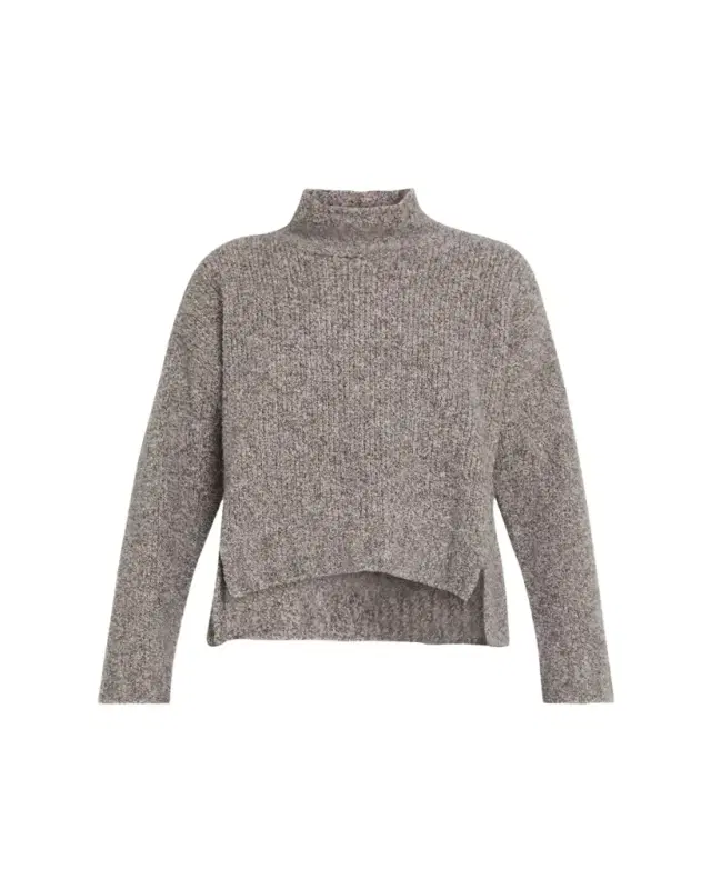 Cashmere-Silk Boucle Turtleneck Sweater