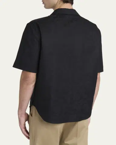 Versace Men's Tonal Barocco Camp Shirt | Thumbnail 3
