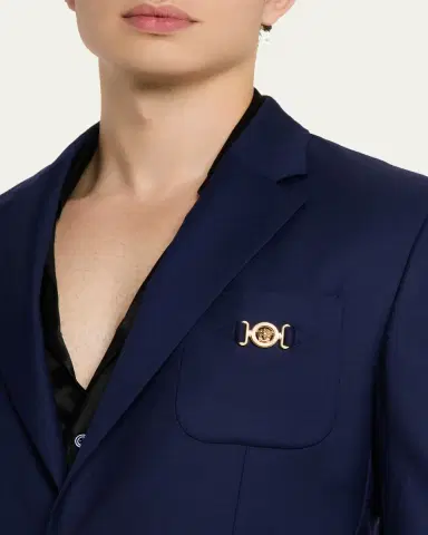 Versace Men's Wool Single-Breasted Blazer | Thumbnail 5