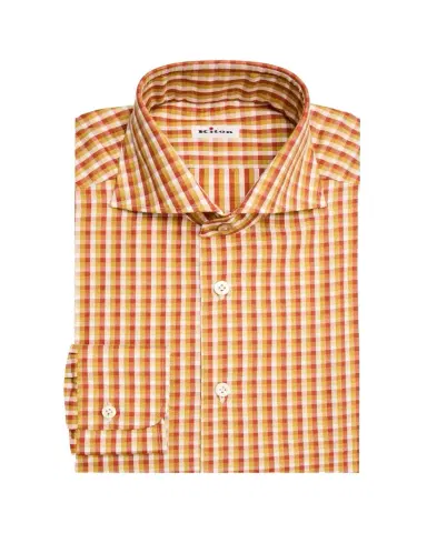 Kiton Men's Cotton Multi-Check Dress Shirt | Thumbnail 1