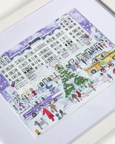 Michael Storrings "Bergdorf Holiday Store" Framed Print | Thumbnail 2