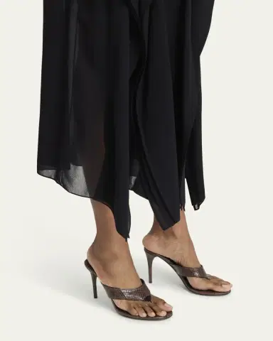 Alaïa Snakeskin Leather Thong Sandals | Thumbnail 2