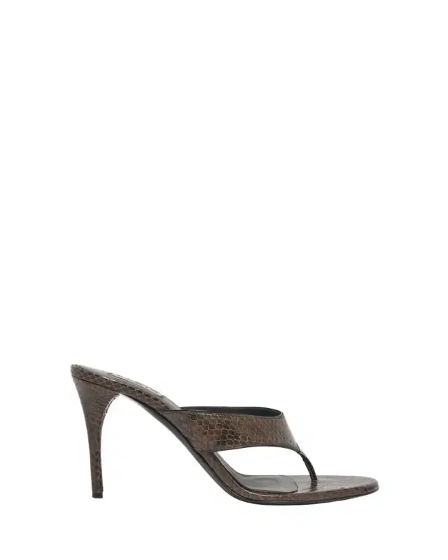 Snakeskin Leather Thong Sandals