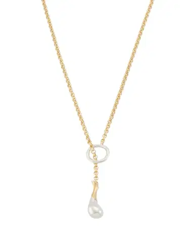 Bottega Veneta Silver and Gold Drop Chain Necklace | Thumbnail 1