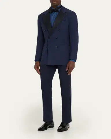 Kiton Men's Chambray Tuxedo Shirt | Thumbnail 2