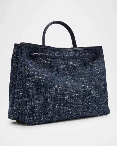 Bottega Veneta Andiamo Medium Boucle Denim Tote Bag | Thumbnail 2 Bottega Veneta Andiamo Medium Boucle Denim Tote Bag | Thumbnail 2