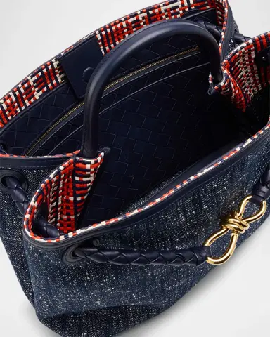 Bottega Veneta Andiamo Medium Boucle Denim Tote Bag | Thumbnail 3 Bottega Veneta Andiamo Medium Boucle Denim Tote Bag | Thumbnail 3