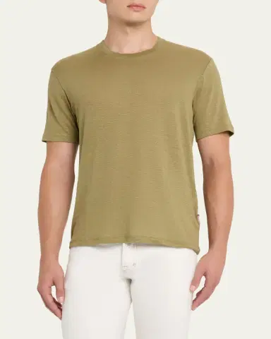Orlebar Brown Men's Easy-Fit Stretch Linen Crewneck T-Shirt | Thumbnail 4