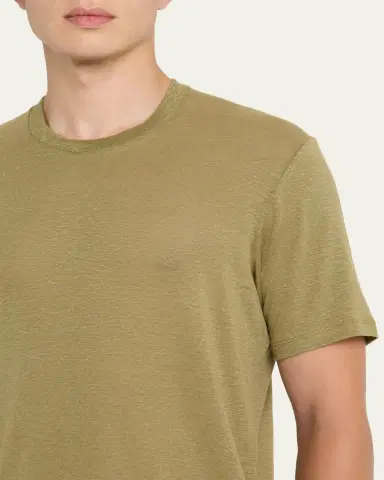 Orlebar Brown Men's Easy-Fit Stretch Linen Crewneck T-Shirt | Thumbnail 5