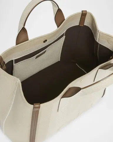 Chloé Large Carry Tote Bag in Jacquard Canvas | Thumbnail 3 Chloé Large Carry Tote Bag in Jacquard Canvas | Thumbnail 3