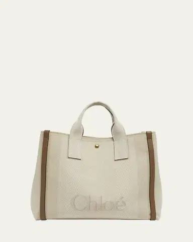 Chloé Large Carry Tote Bag in Jacquard Canvas | Thumbnail 6 Chloé Large Carry Tote Bag in Jacquard Canvas | Thumbnail 6