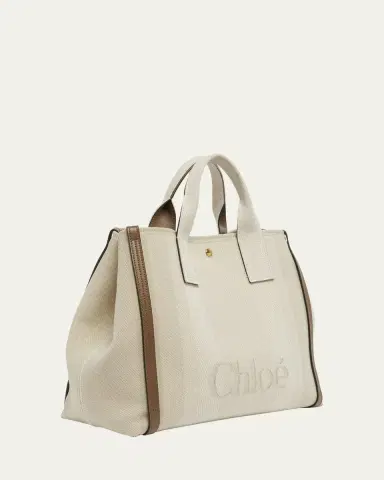 Chloé Large Carry Tote Bag in Jacquard Canvas | Thumbnail 8 Chloé Large Carry Tote Bag in Jacquard Canvas | Thumbnail 8