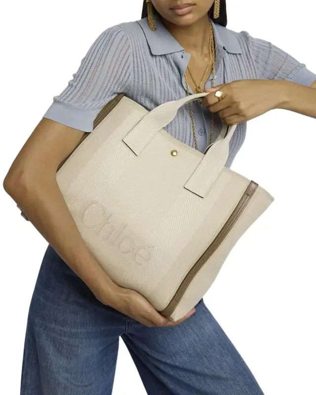 Chloe Large Carry Tote Bag in Jacquard Canvas