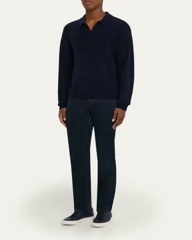 Frame Men's Knit Wool and Cashmere Johnny Collar Sweater | Thumbnail 2