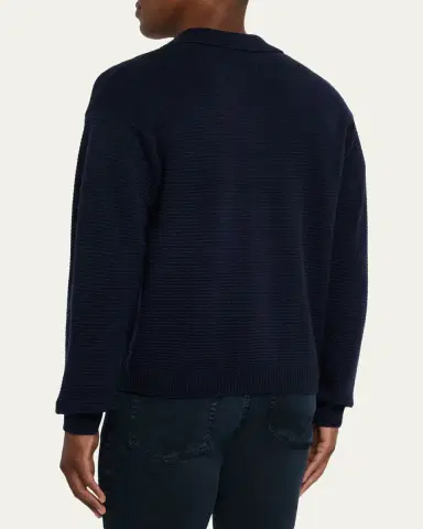 Frame Men's Knit Wool and Cashmere Johnny Collar Sweater | Thumbnail 3